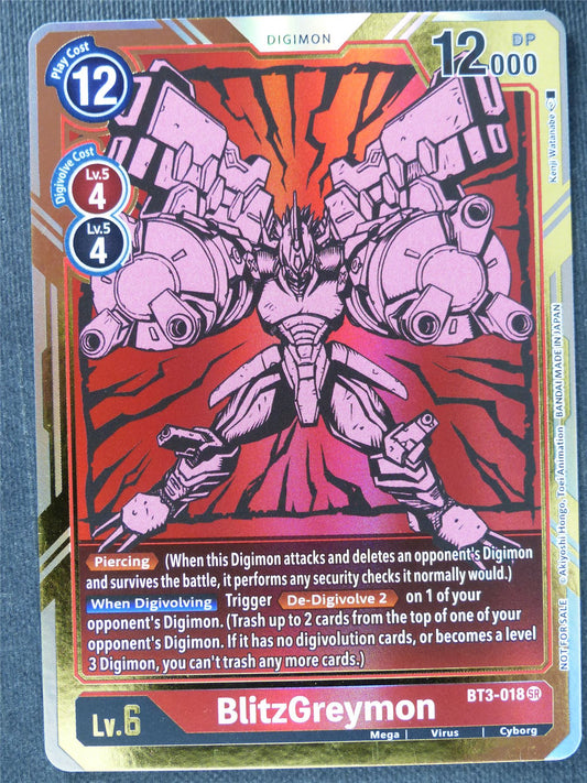 BlitzGreymon BT3-018 SR Alt Art - Digimon Cards #N0