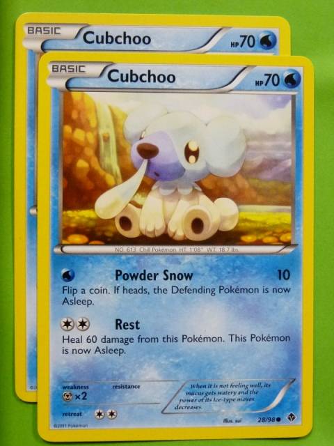 POKEMON B&W Emerging Powers x2 - CUBCHOO 28/98 Archeron POKEMON B&W Emerging Powers x2 - CUBCHOO 28/98 Archeron