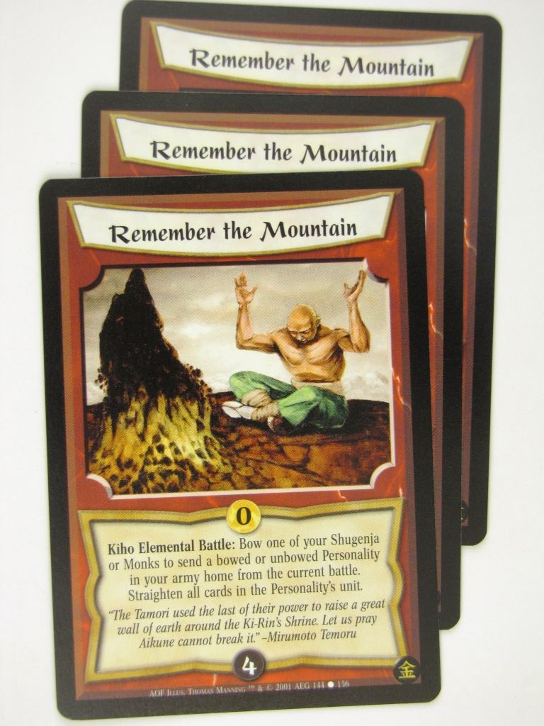 Vintage L5R Cards: REMEMBER THE MOUNTAIN x3 # 17A2