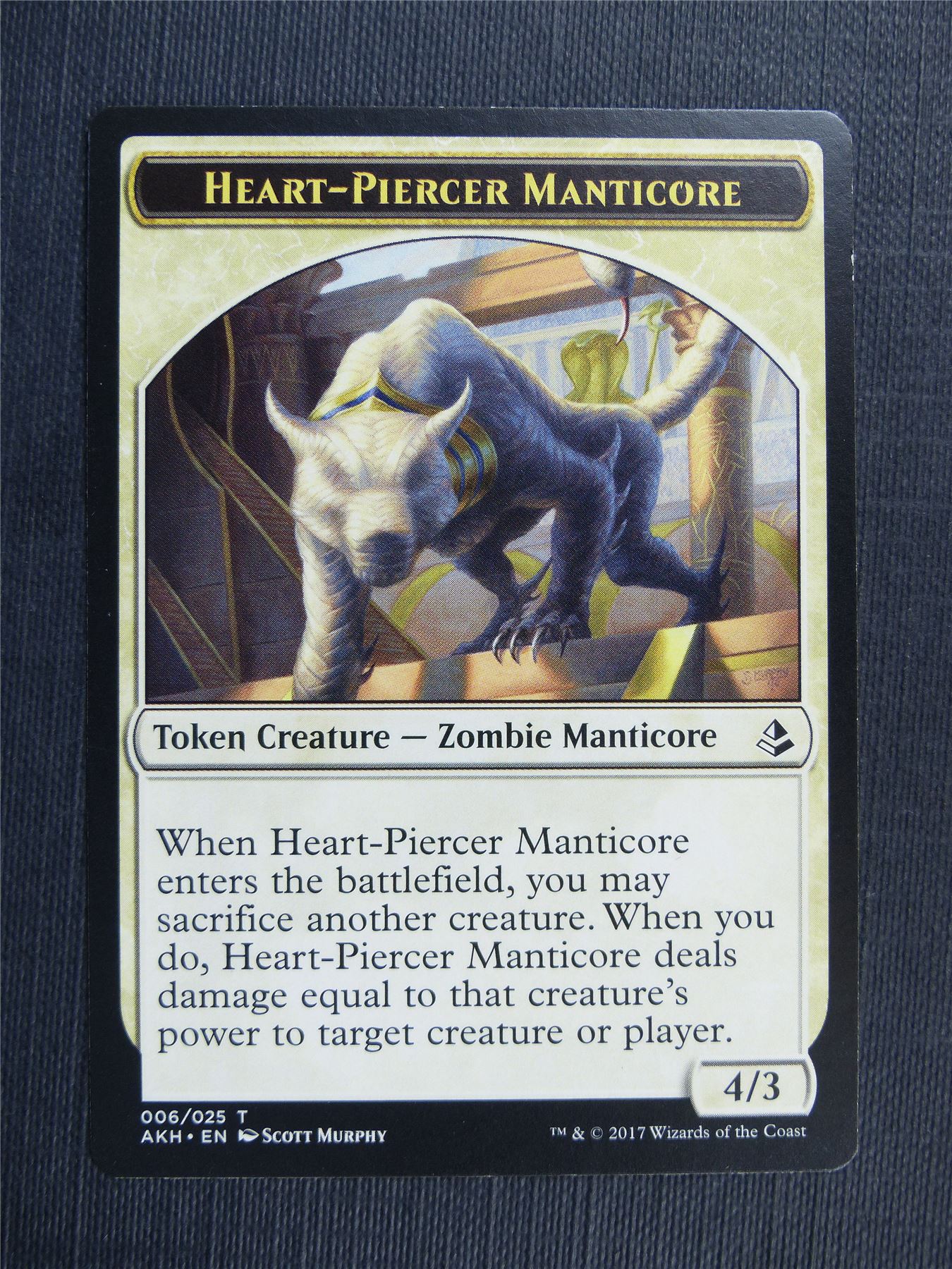 Warrior / Heart-Piercer Manticore - Token - Mtg Magic Cards #30B