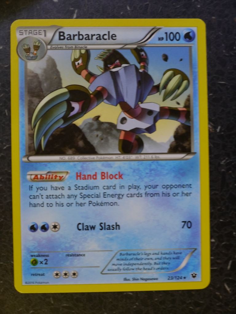 Pokemon Cards: BARBARACLE 23/124 RARE # 6B66 – Archeron