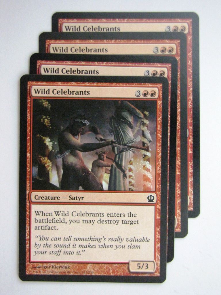 MTG Magic Cards: WILD CELEBRANTS x4 Theros playset # 24A17