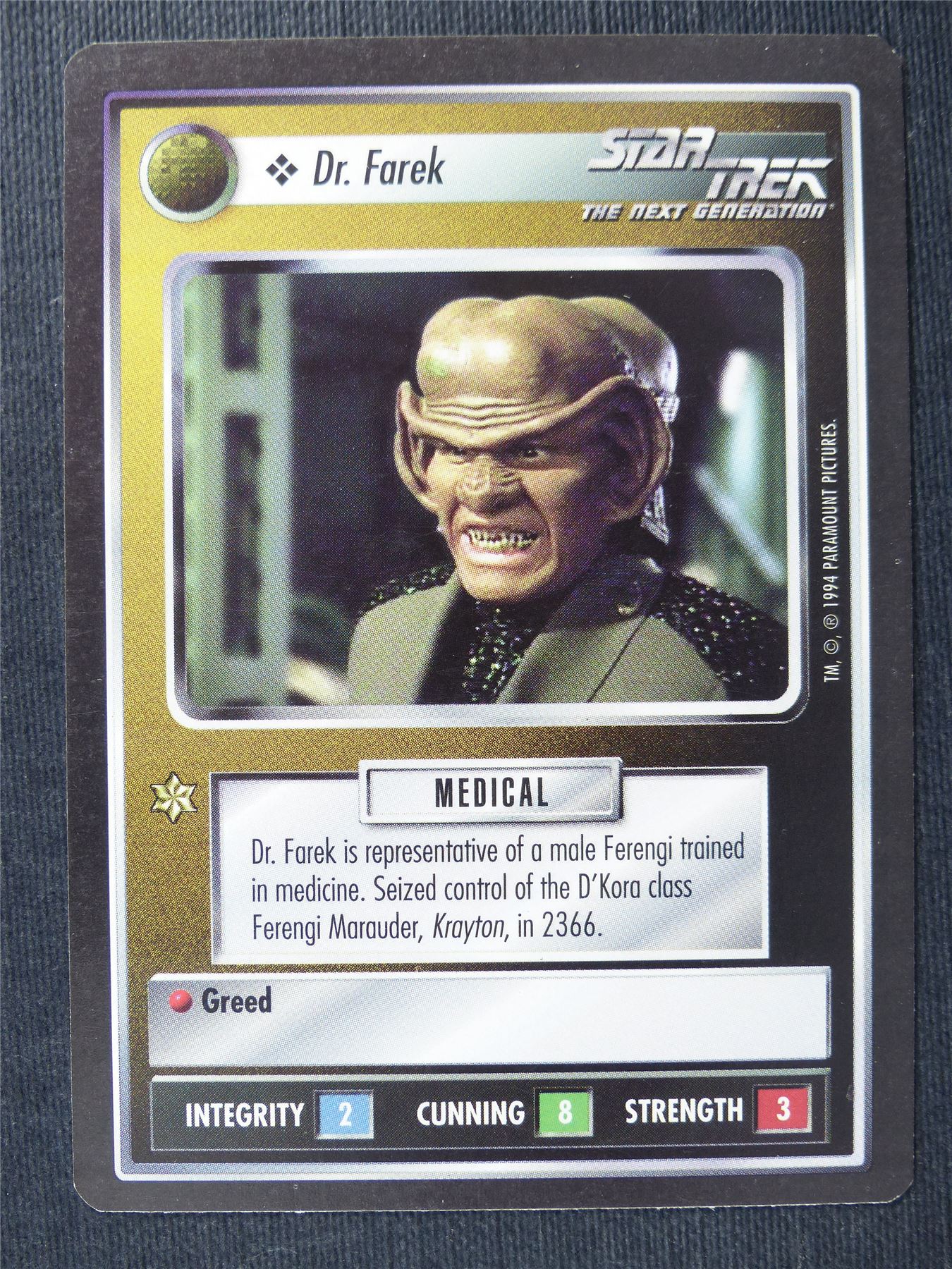 Dr. Farek - NG - Star Trek Cards #TB