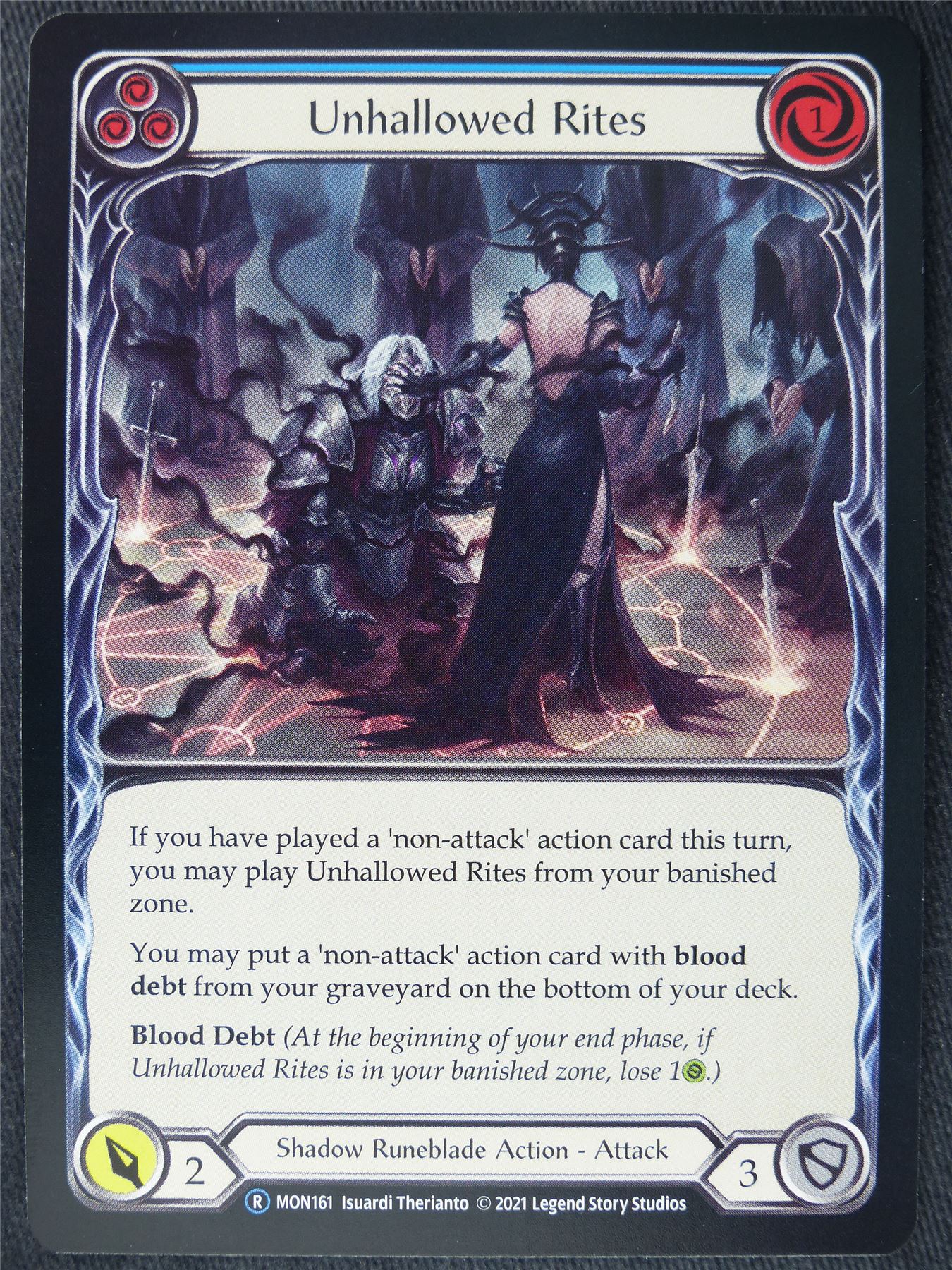 Unhallowed Rites Blue - Monarch Unlimited - Flesh and Blood Cards #GT
