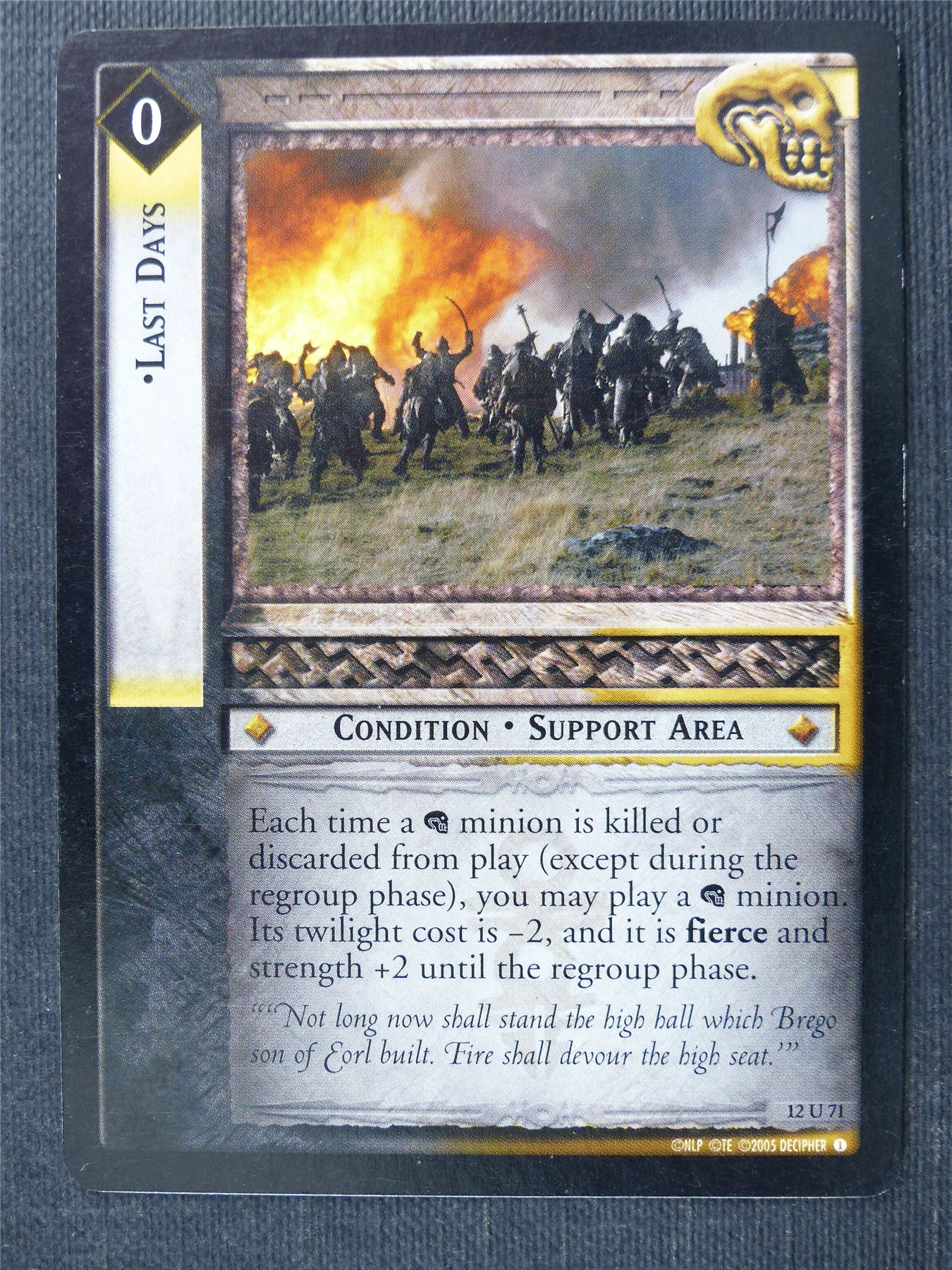 Last Days 12 U 71 - LotR Cards #2UP