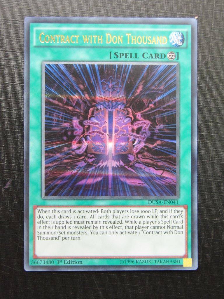 Yugioh Cards: CONTRACT WITH DON THOUSAND DUSA ULTRA RARE # 30F10 Archeron Yugioh Cards: CONTRACT WITH DON THOUSAND DUSA ULTRA RARE # 30F10 Archeron