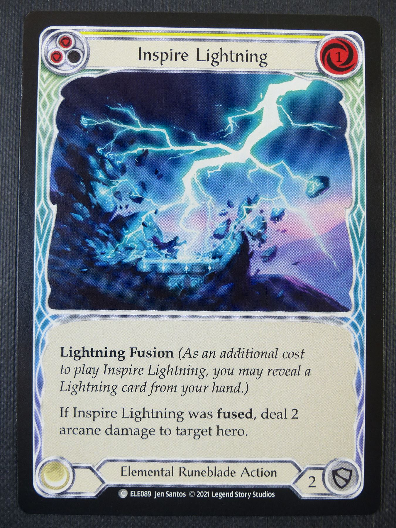 Inspire Lightning - Yellow - Tales of Aria 1st ed - Flesh and Blood Card #62A