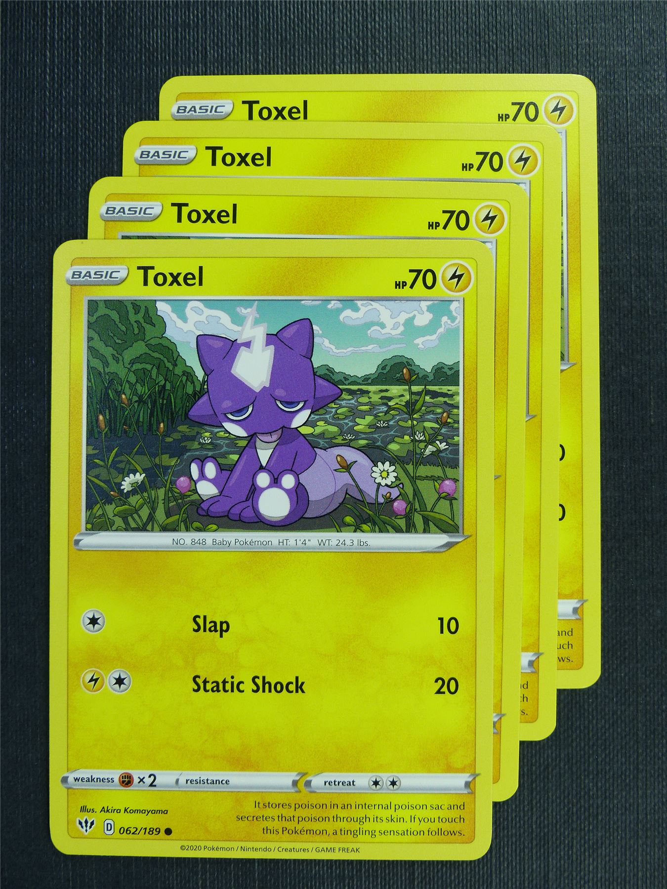 Toxel 062/189 x4 - DAA - Pokemon Card #3F7 Toxel 062/189 x4 - DAA - Pokemon Card #3F7