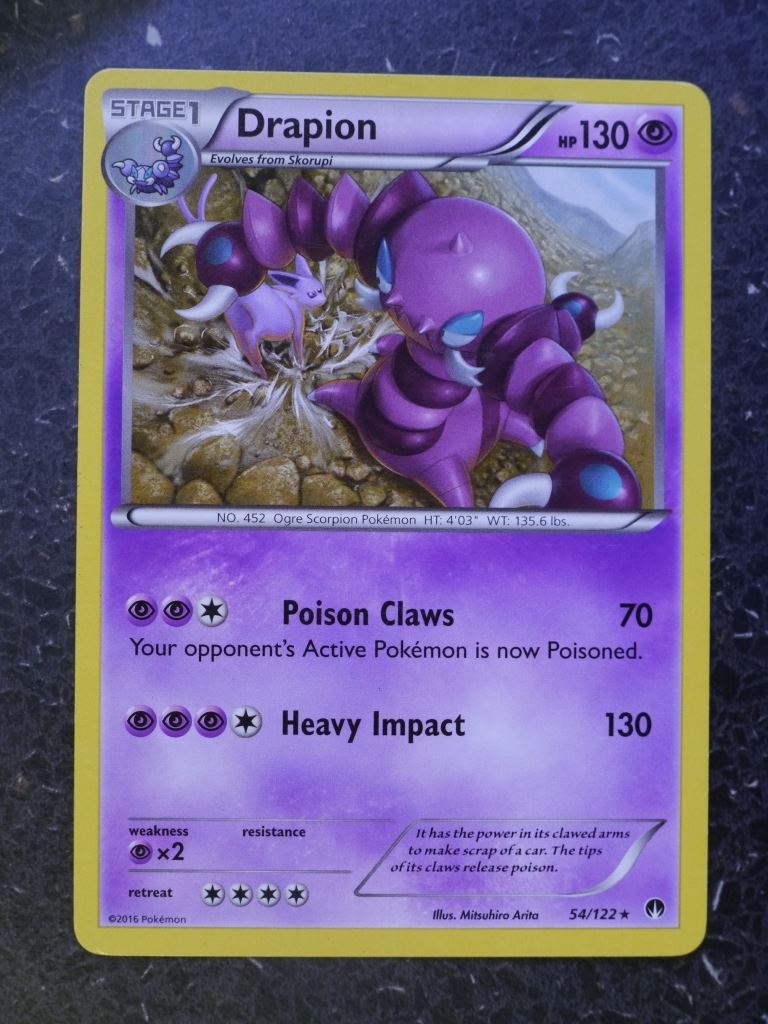 Pokemon Cards: DRAPION 54/122 RARE # 7B55