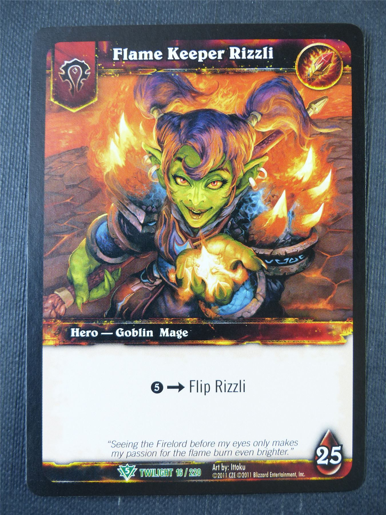 Flame Keeper Rizzli 16/220 - WoW Card #15U