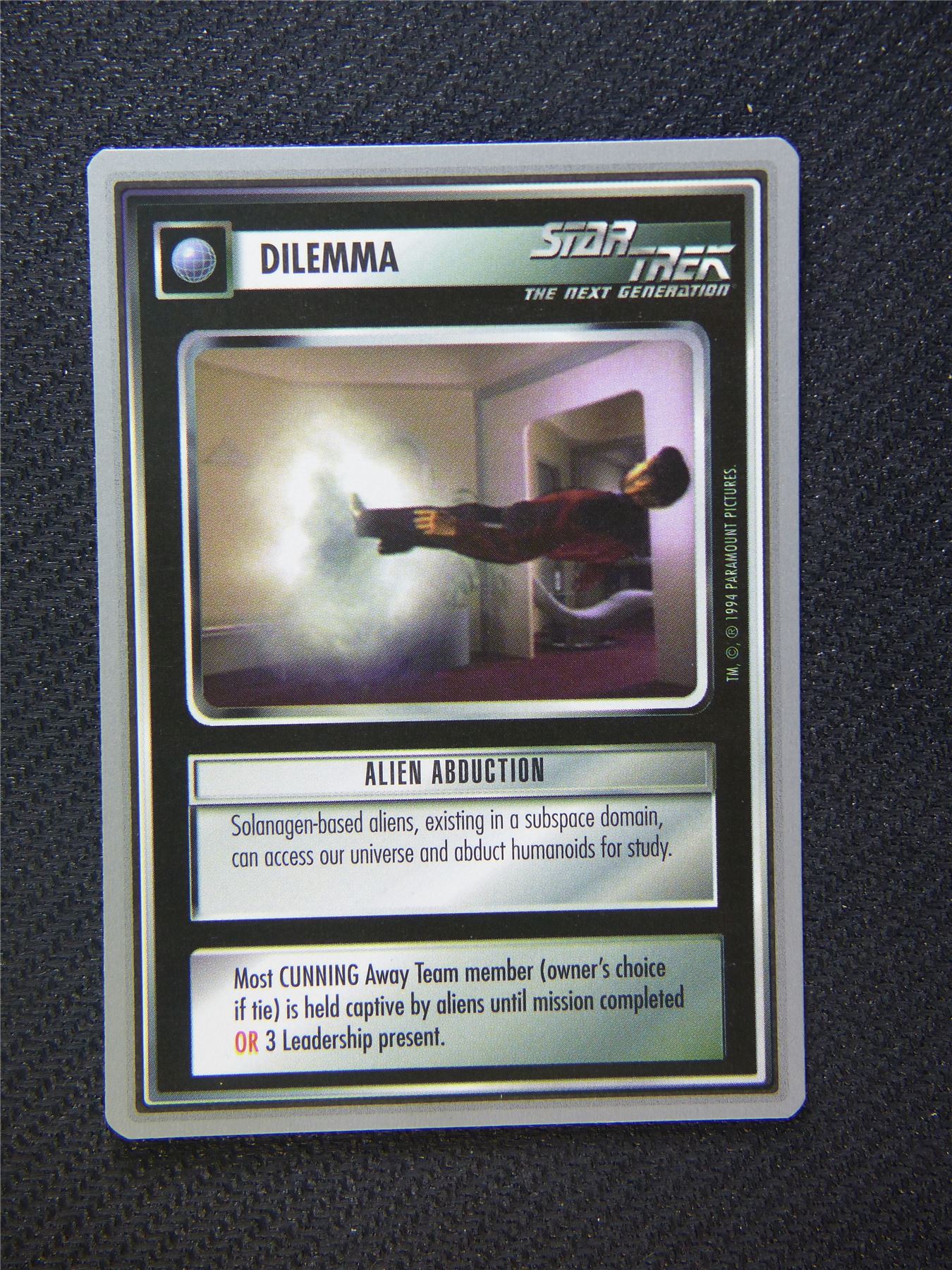 Dilemma Alien Abduction - Star Trek Silver Border Card Decipher #2E8