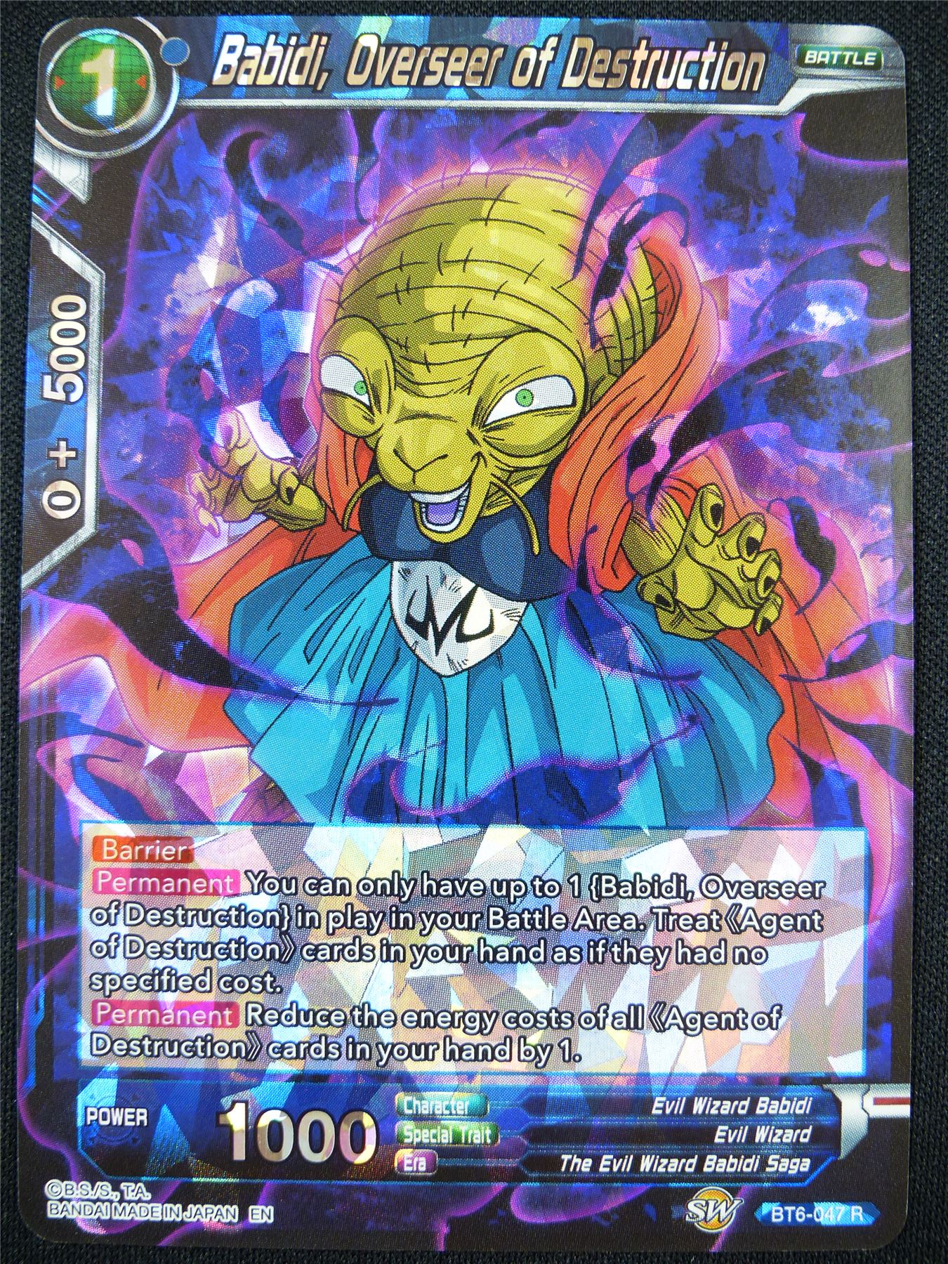 Babidi Overseer of Destruction BT6 R - Dragon Ball Super Card #X6