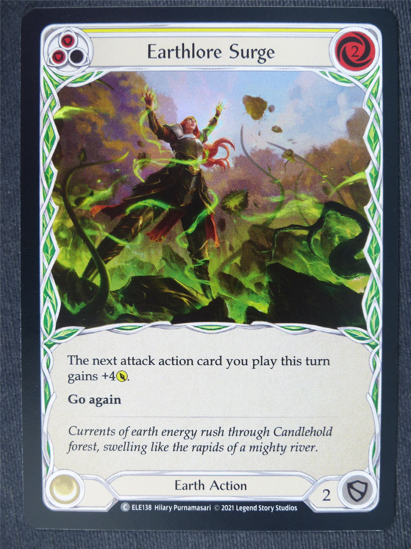 Earthlore Surge C Foil Yellow - 1st Ed Tales of Aria - Flesh and Blood