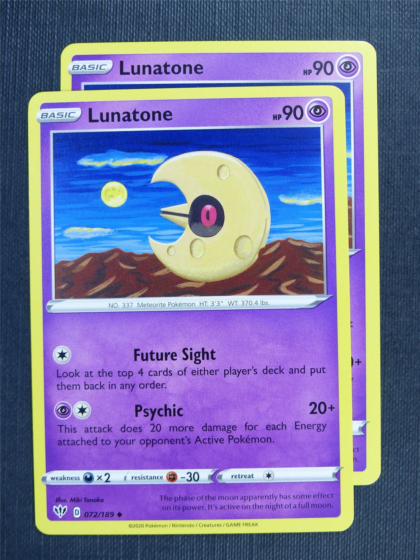 lunatone pokemon card price Lunatone 072/189 x2 - DAA