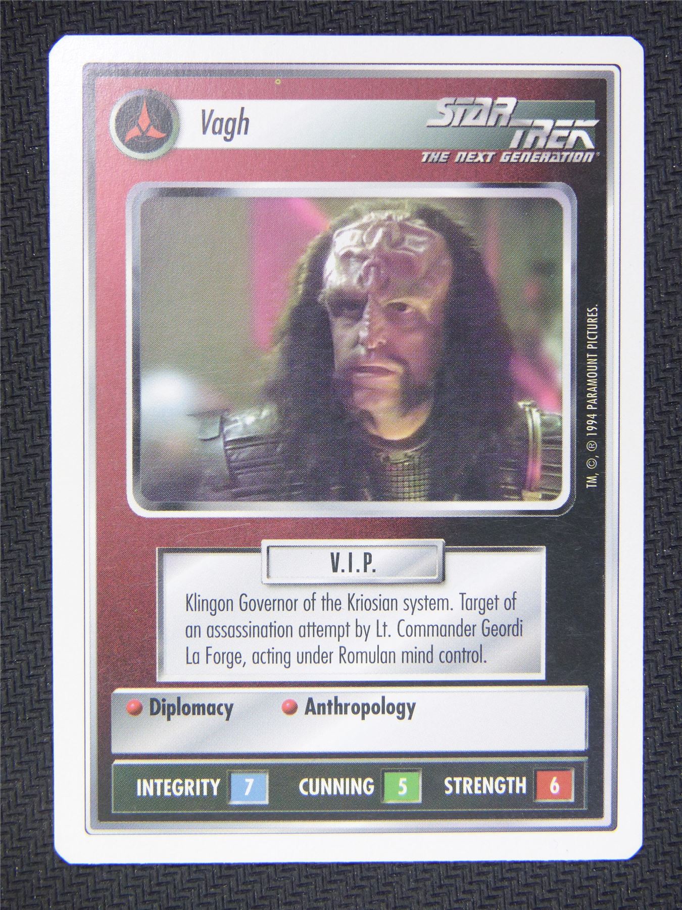 Vagh White Border - Star Trek Next Gen Card #4PA