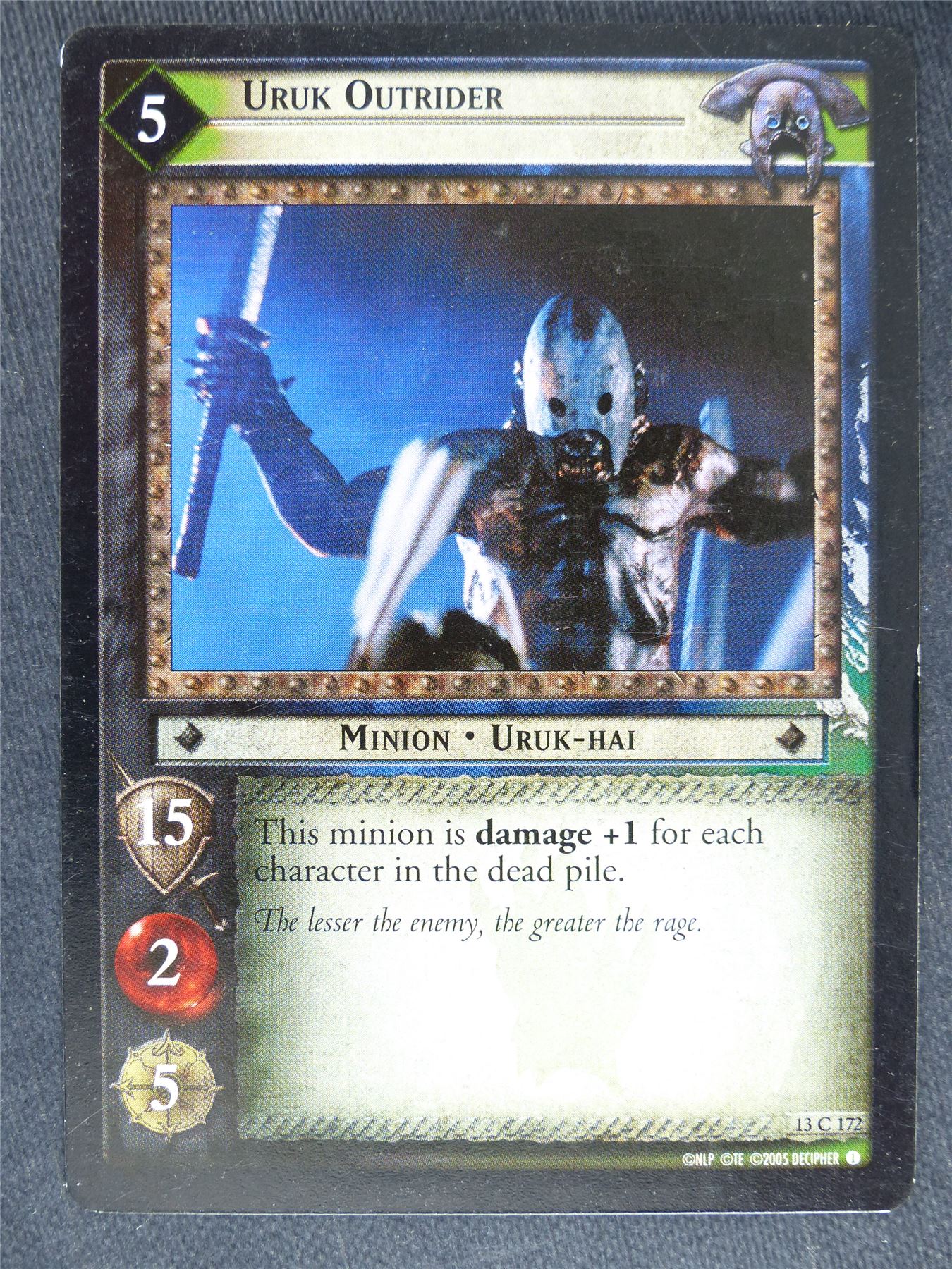 Uruk Outrider 13 C 172 - played - LotR Cards #LI
