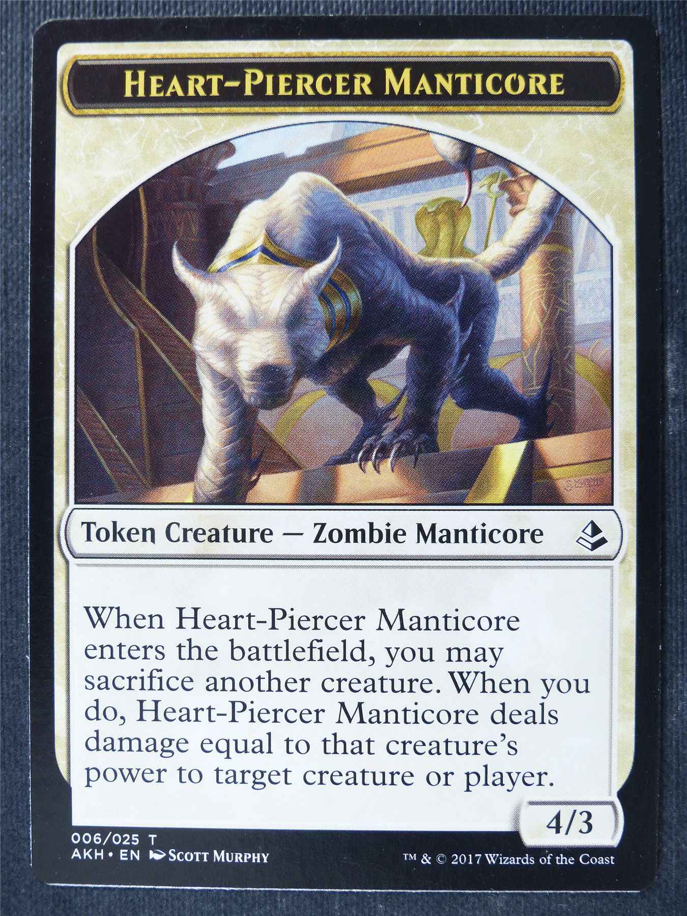 Heart-Piercer Manticore Token - Mtg Card #40Q