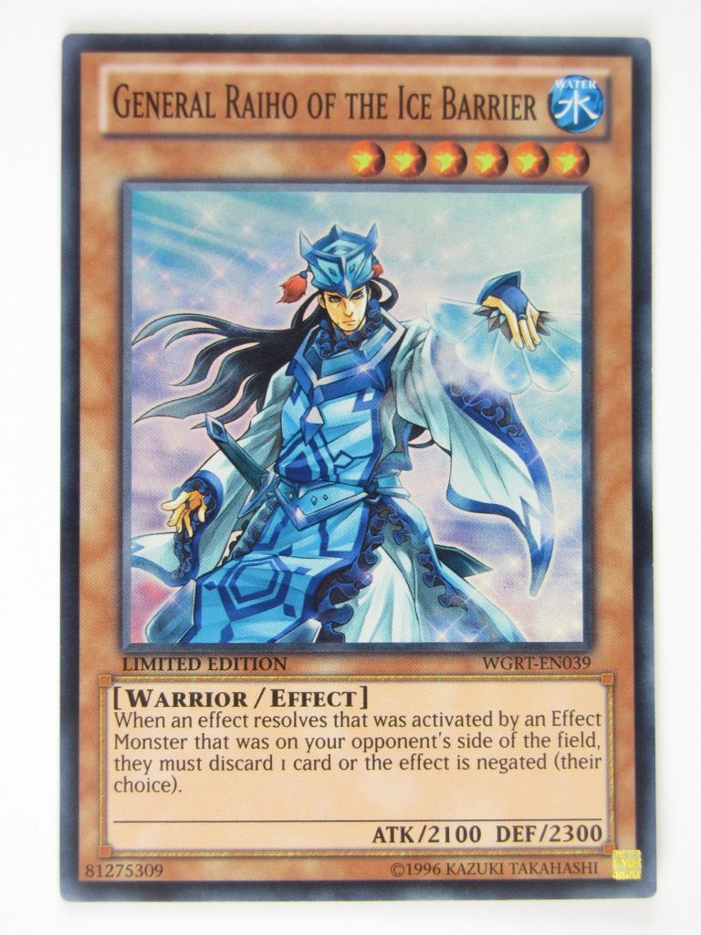 Yugioh Cards: GENERAL RAIHO OF THE ICE BARRIER WGRT SUPER RARE