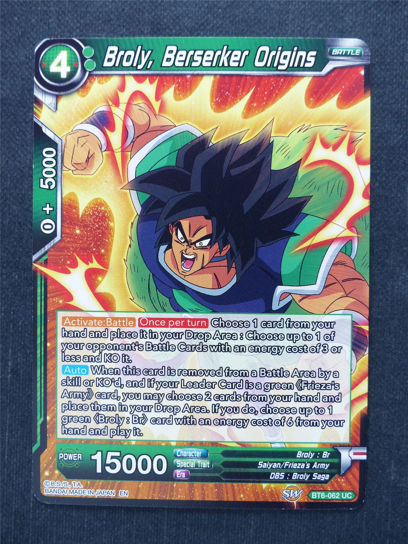 Broly Berserker Origins - Dragon Ball Super Cards #9D