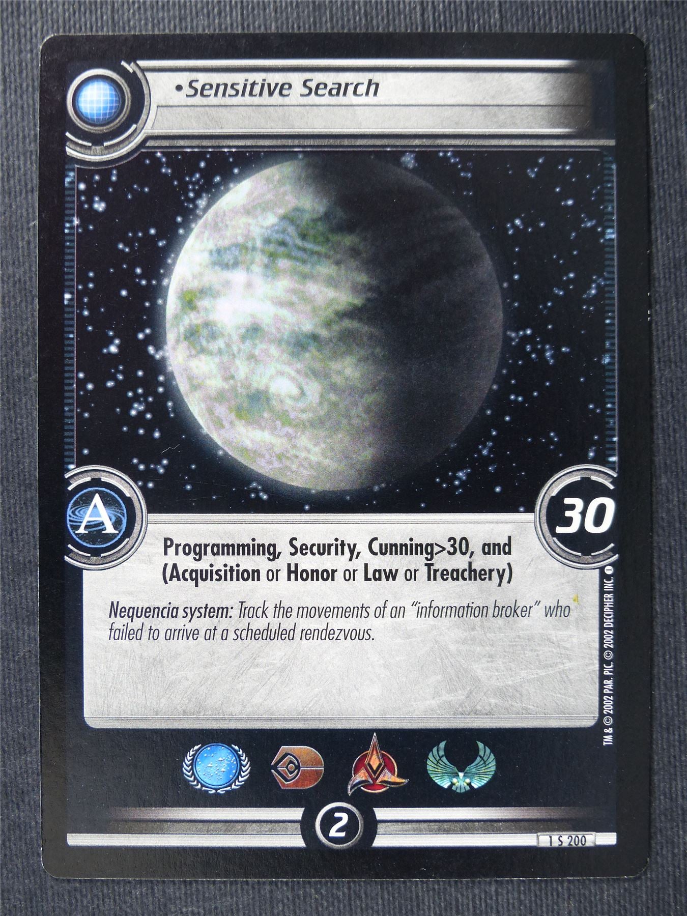 Sensitive Search - Star Trek Cards #WT