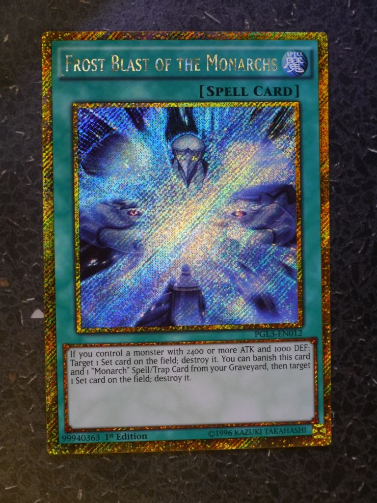 Yugioh Cards: FROST BLAST OF THE MONARCHS PGL3 GOLD RARE # 3C98