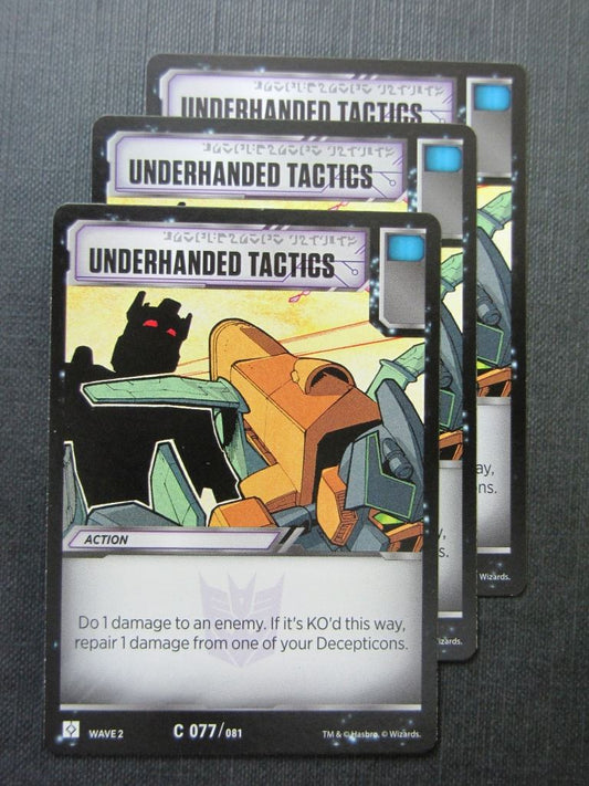 Underhanded Tactics C 077/081 x3 - Transformers Cards # 7F31