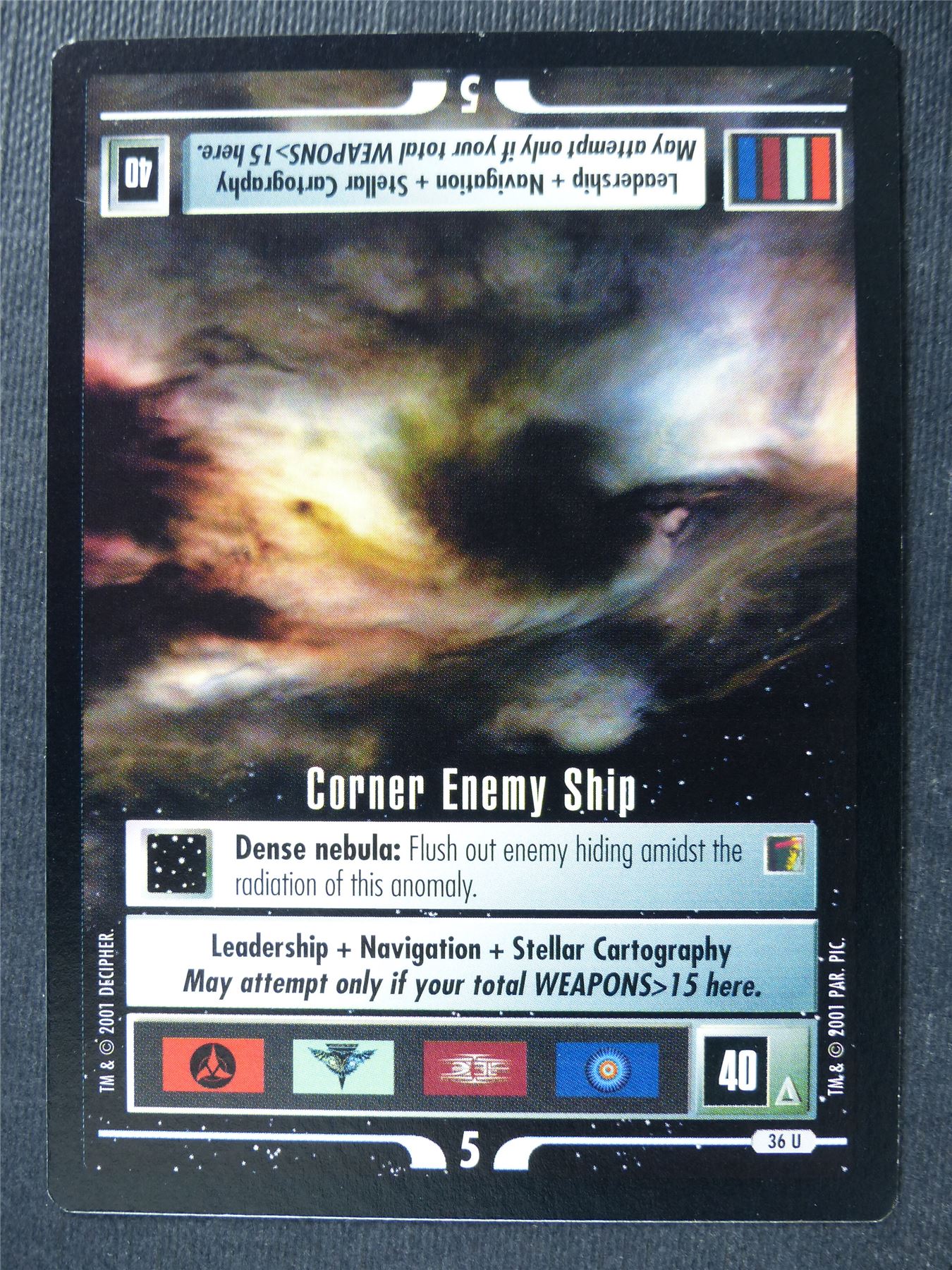 Corner Enemy Ship - Star Trek Card #4V9