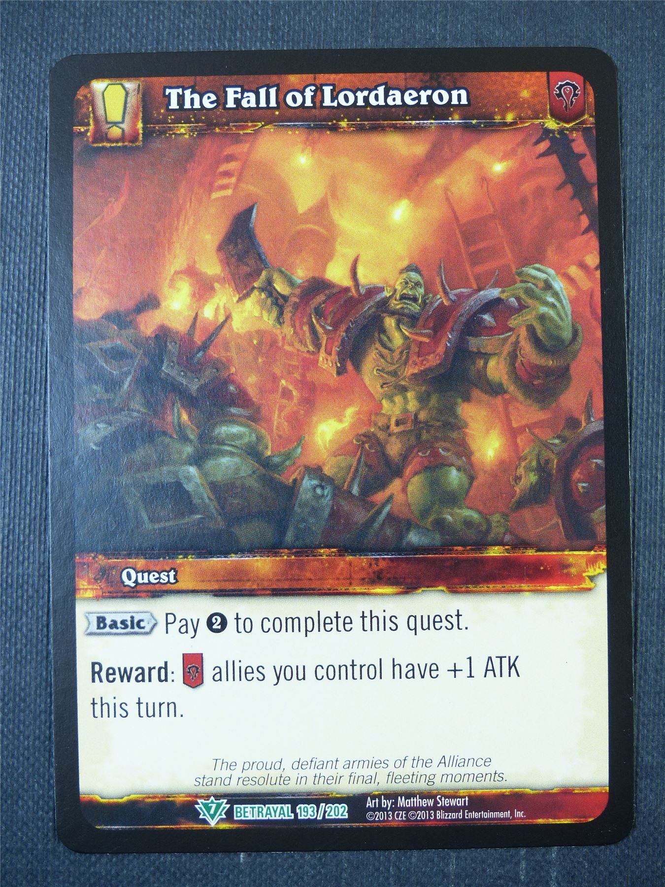 The Fall of Lordaeron 193/202 - WoW Card #1AA