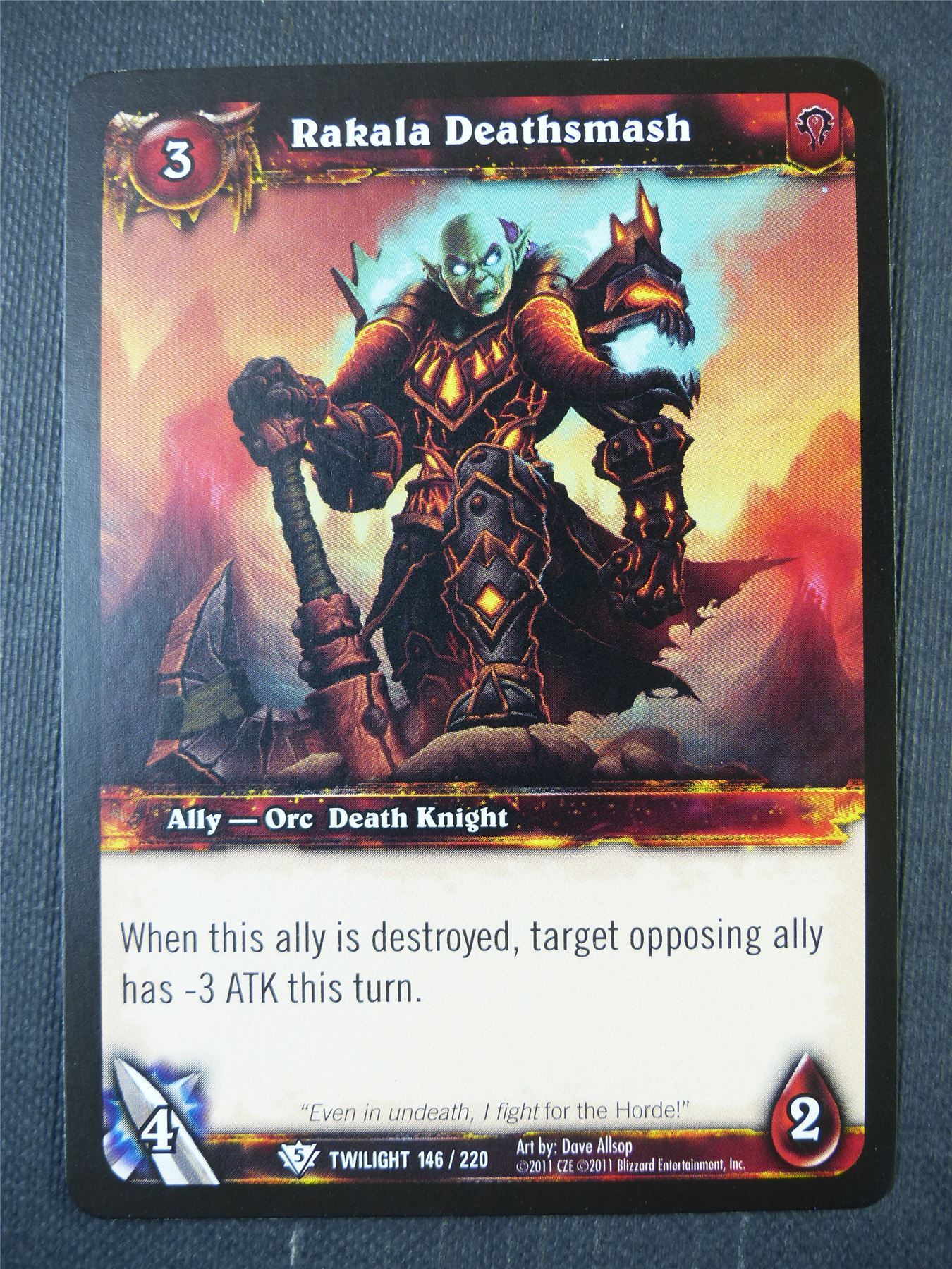 Rakala Deathsmash 146/220 - WoW Card #17F