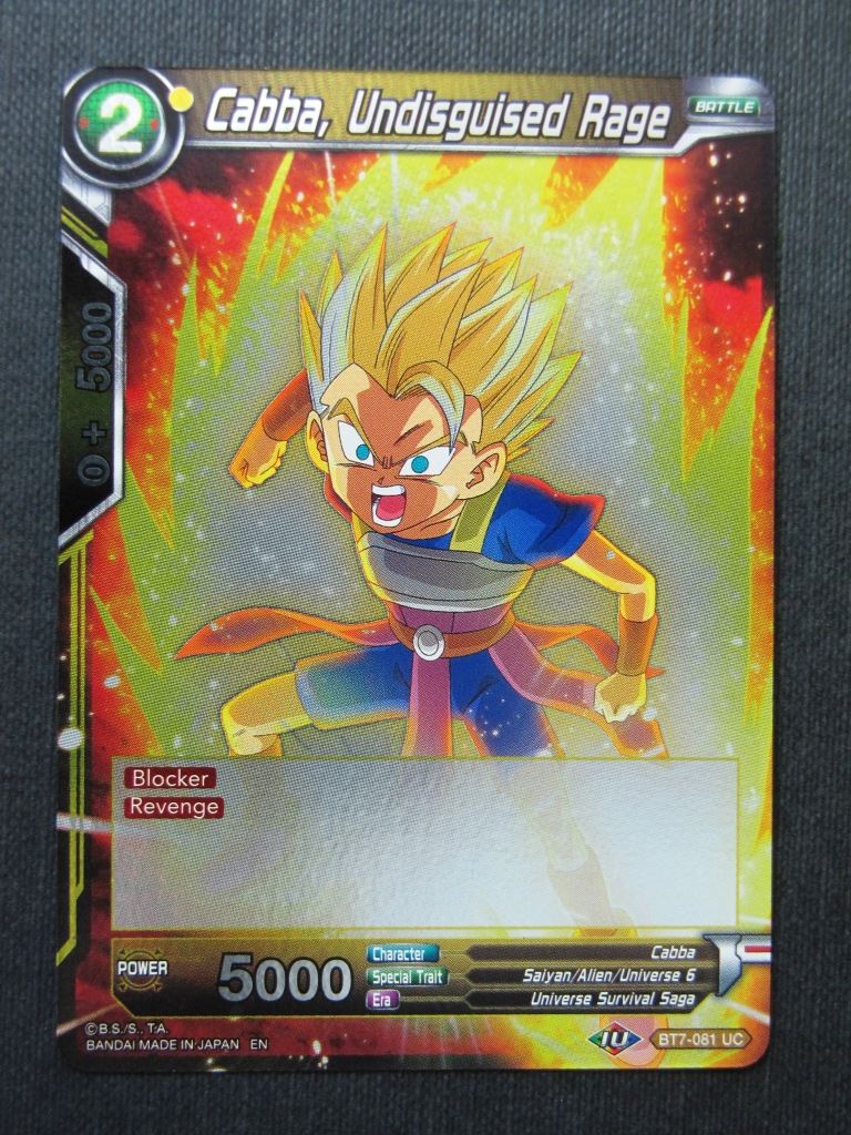 Cabba Undisguised Rage UC Foil - Dragon Ball Super Cards #6W