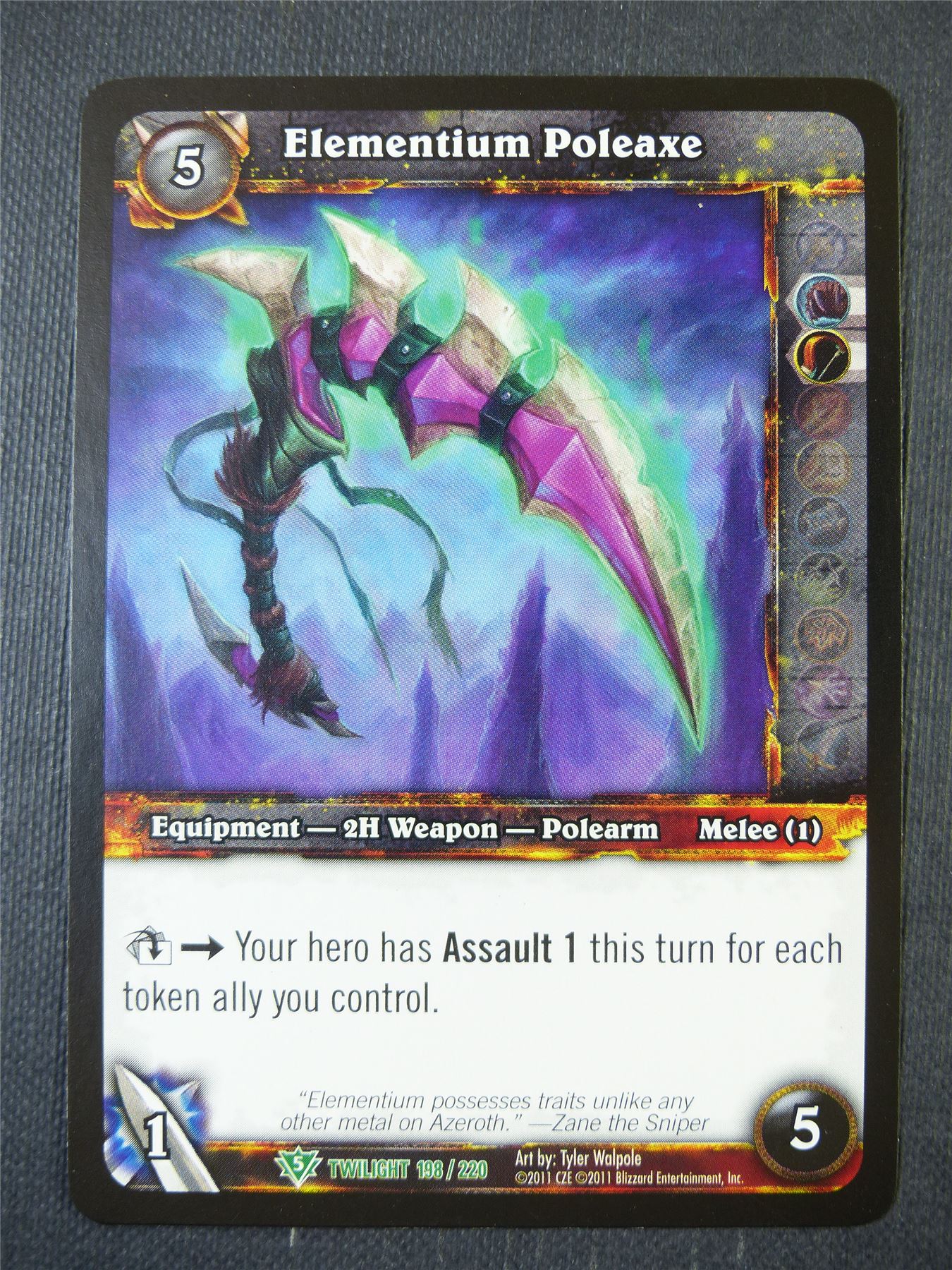 Elementium Poleaxe 198/220 - WoW Card #15N