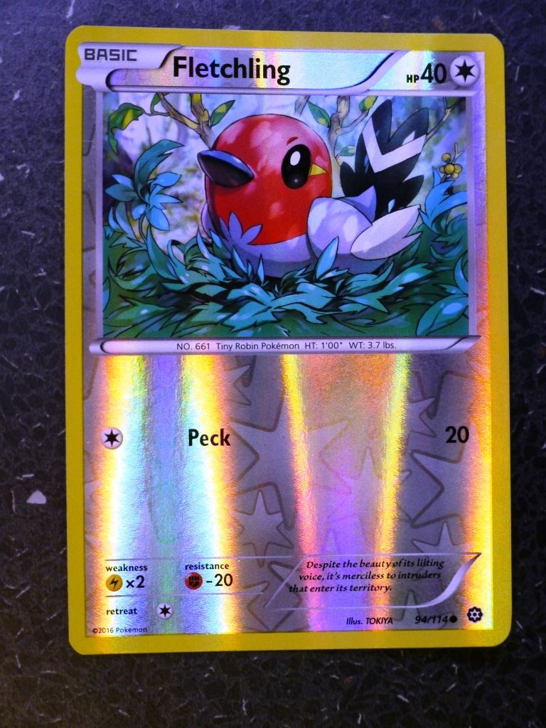 Pokemon Cards: FLETCHLING 94/114 REVERSE HOLLOW # 4G95 Archeron Pokemon Cards: FLETCHLING 94/114 REVERSE HOLLOW # 4G95 Archeron