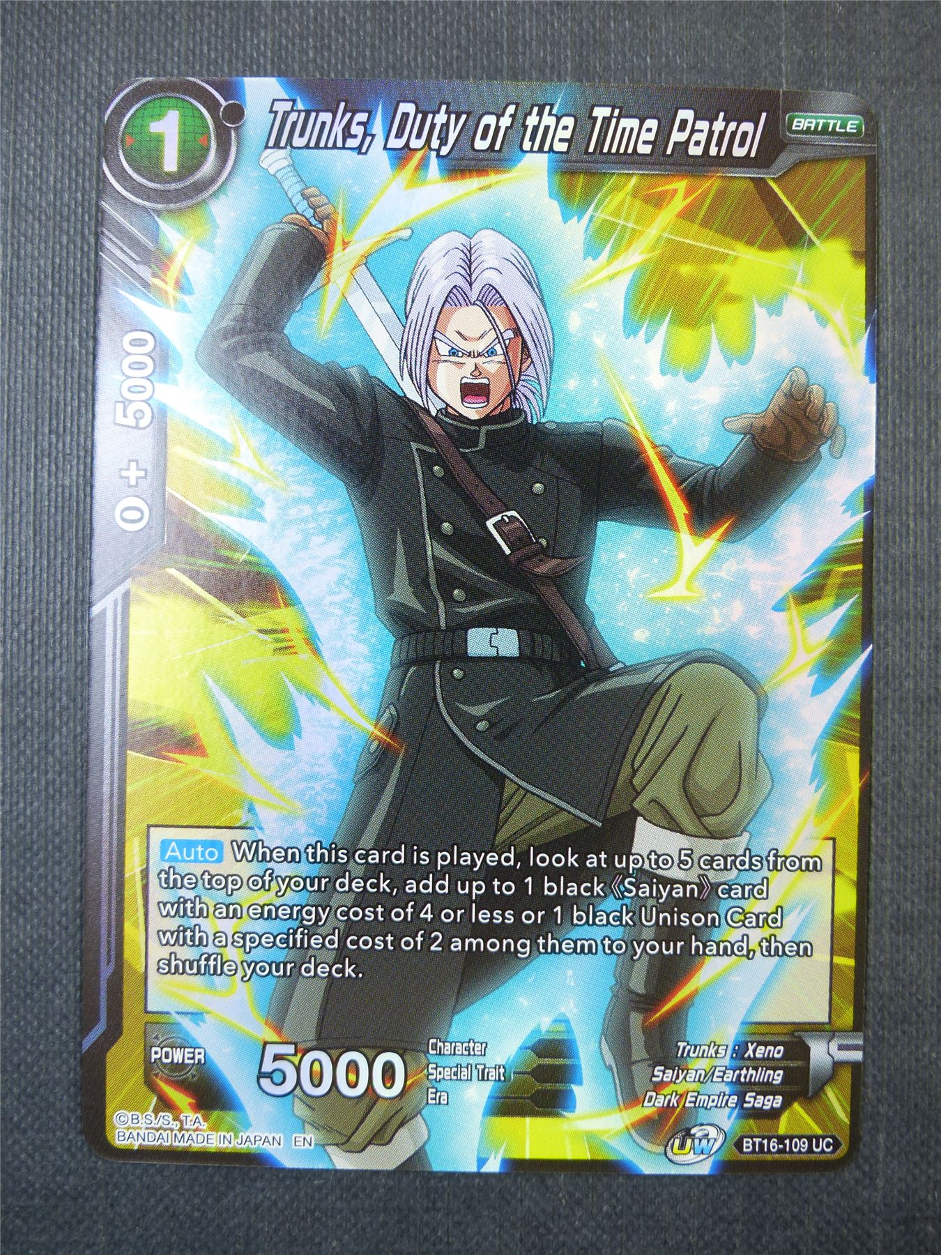 Trunks Duty of the Time Patrol Foil - Dragon Ball Super Card #2W