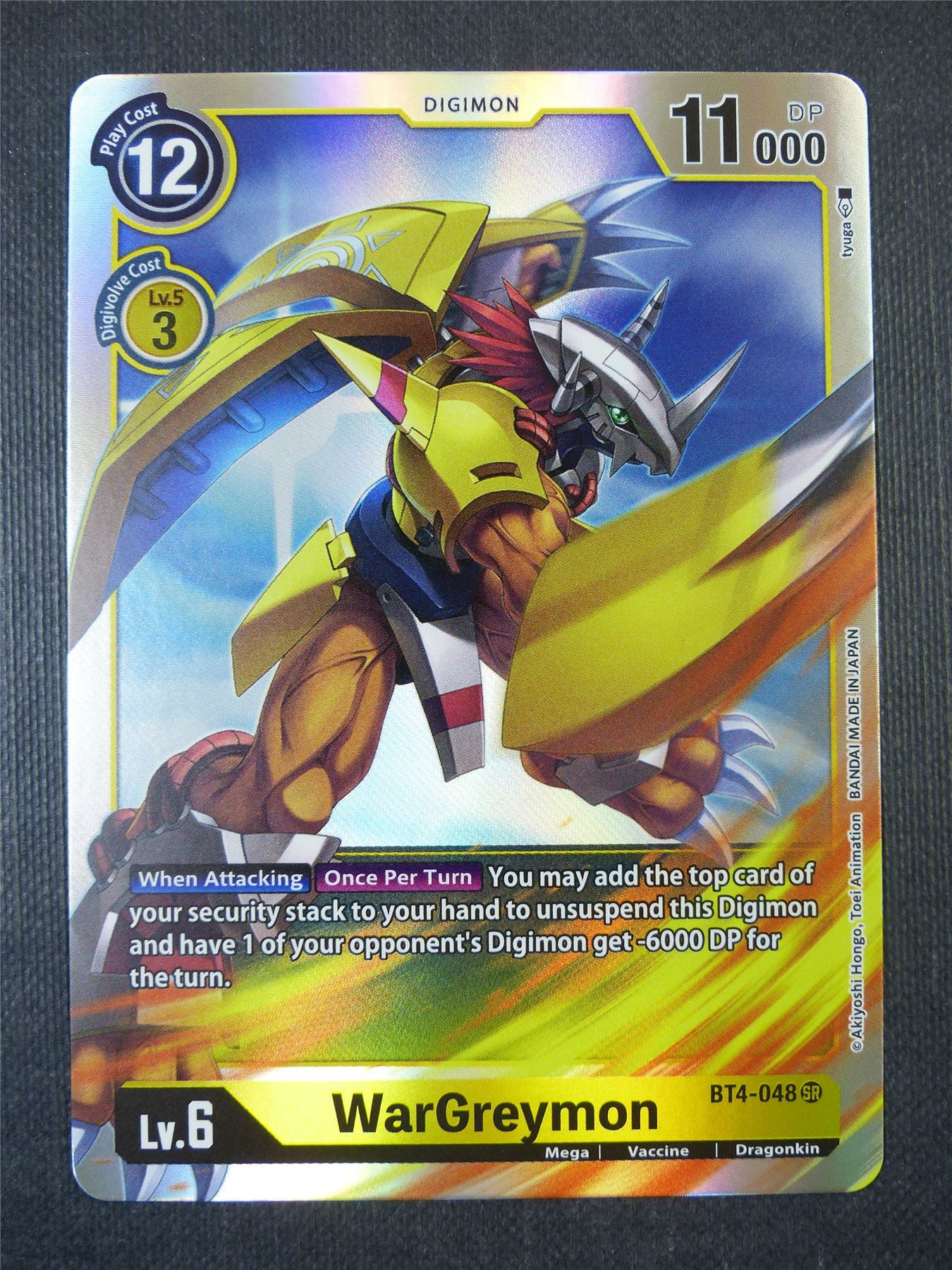 WarGreymon BT4-048 SR - Digimon Card #1XY Archeron WarGreymon BT4-048 SR - Digimon Card #1XY Archeron