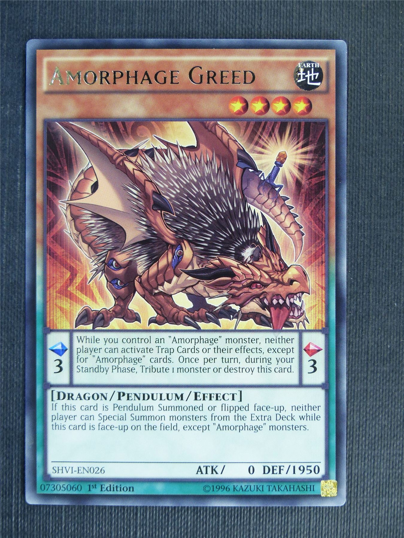 Amorphage Greed SHVI Rare - 1st ed - Yugioh Cards #V2 Archeron Amorphage Greed SHVI Rare - 1st ed - Yugioh Cards #V2 Archeron