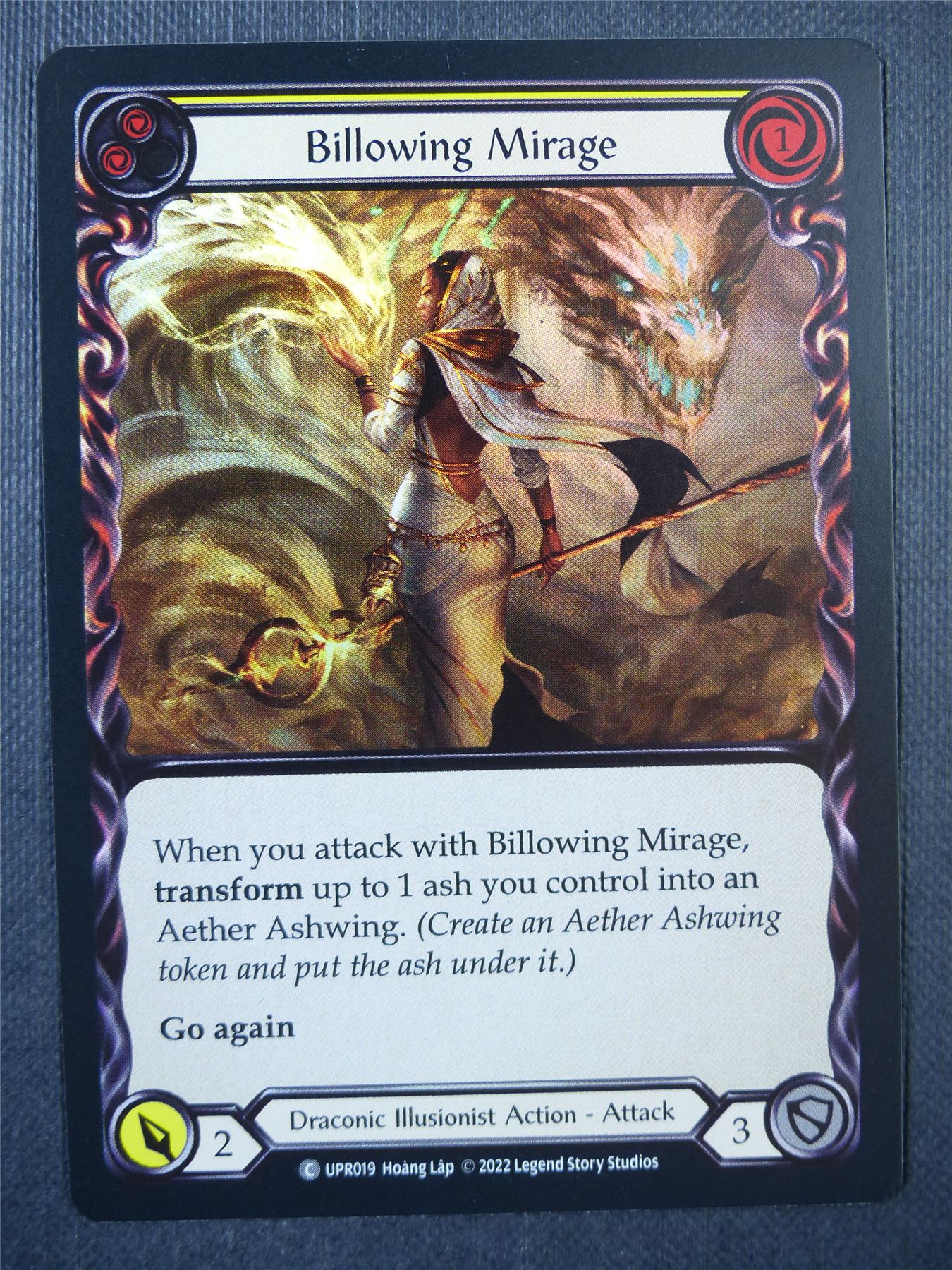 Billowing Mirage UPR019 Foil - Yellow - Flesh & Blood Card #6UZ