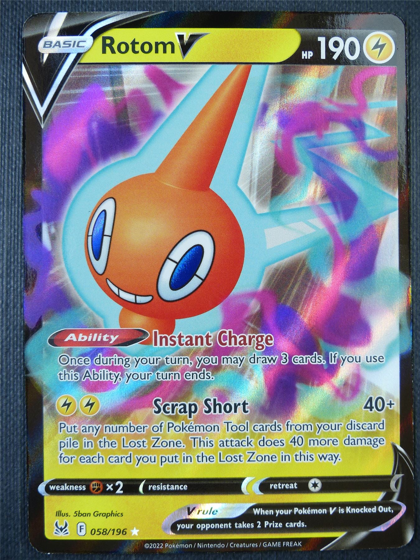 Rotom V 058/196 Holo - Pokemon Card #7QF