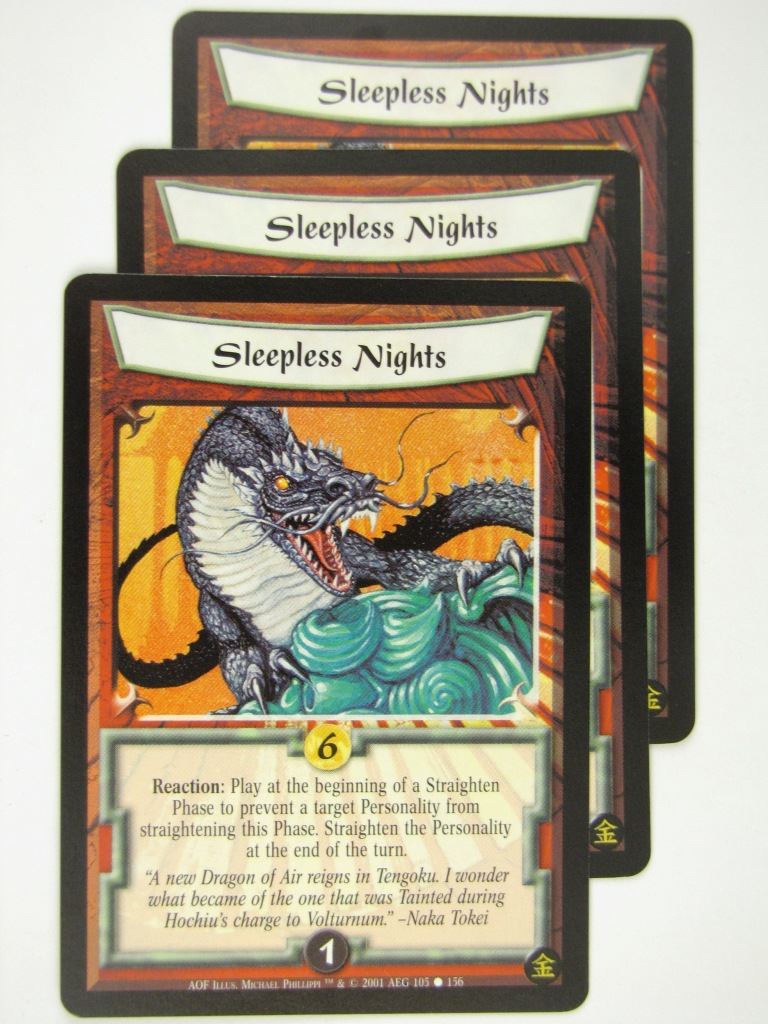Vintage L5R Cards: SLEEPLESS NIGHTS x3 # 16J79