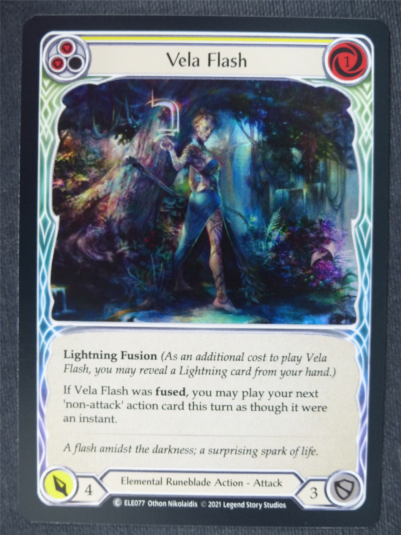 Vela Flash C Foil Yellow - 1st Ed Tales of Aria - Flesh and Blood