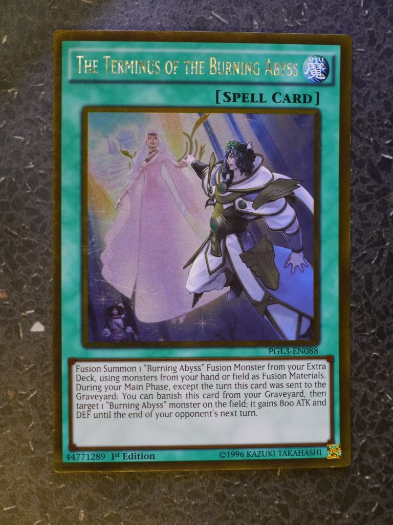Yugioh Cards: THE TERMINUS OF THE BURNING ABYSS PGL3 GOLD RARE # 3C99