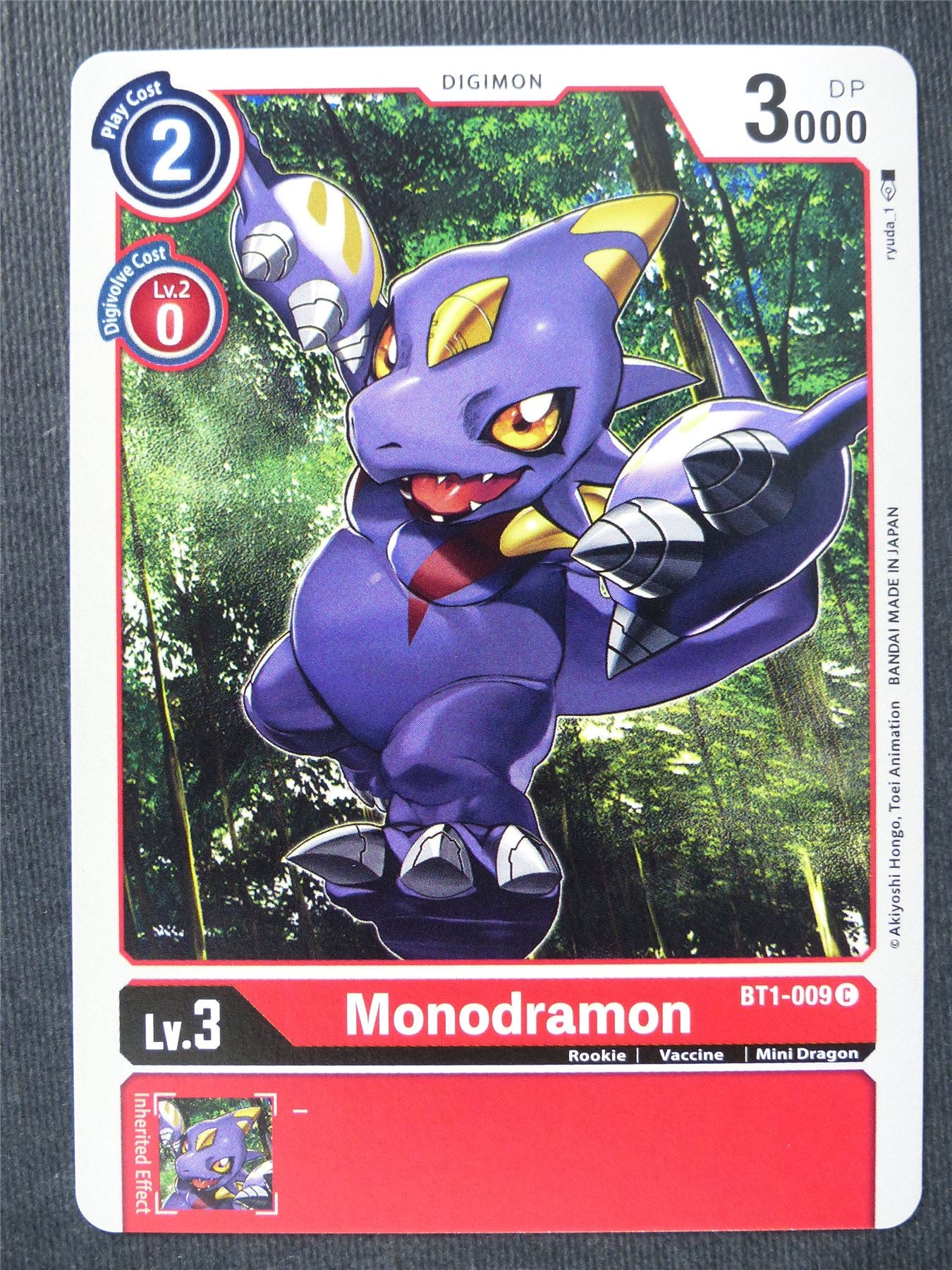 Monodramon BT1-009 C - Digimon Cards #TC Archeron Monodramon BT1-009 C - Digimon Cards #TC Archeron