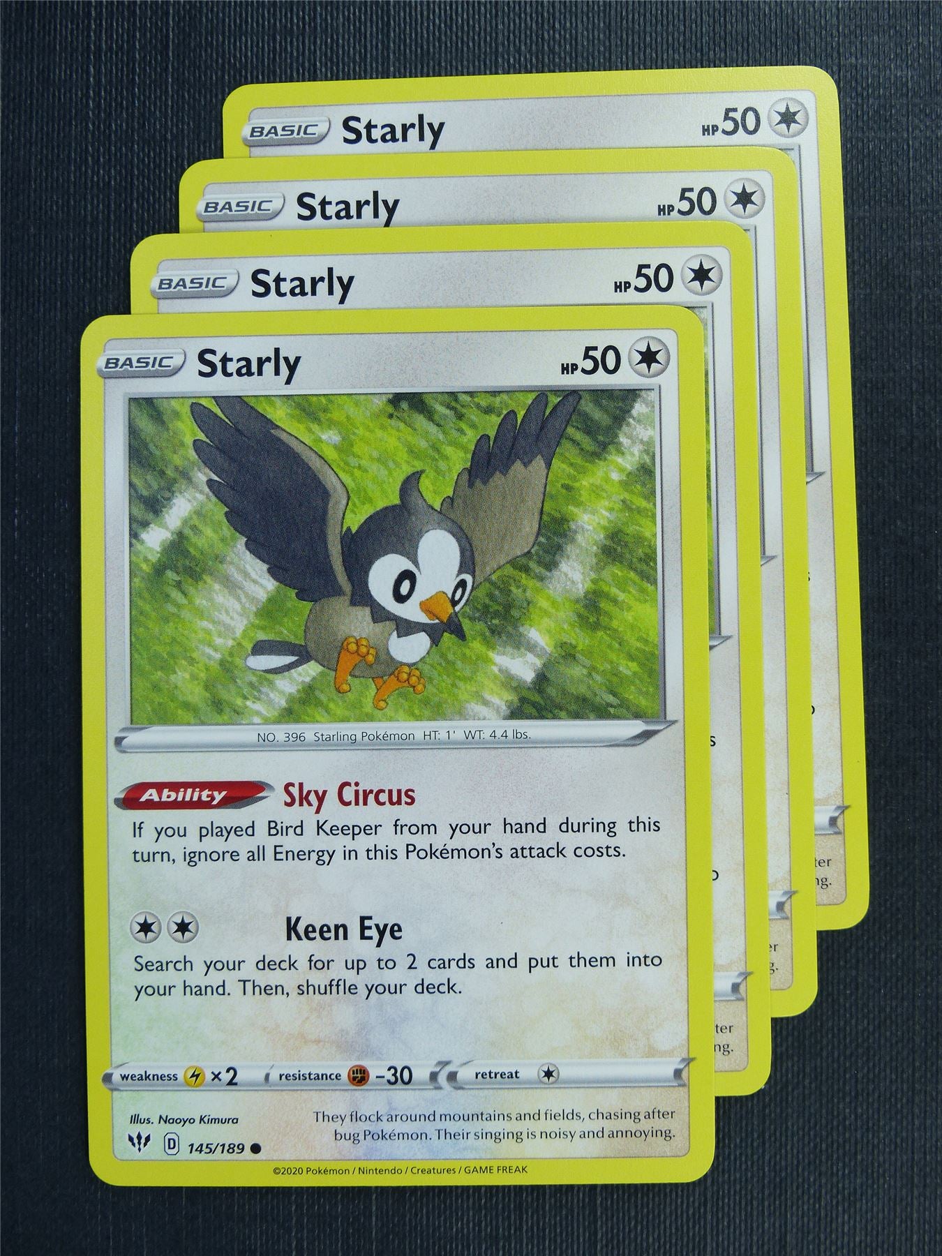 Starly 145/189 x4 - DAA - Pokemon Card #3EI
