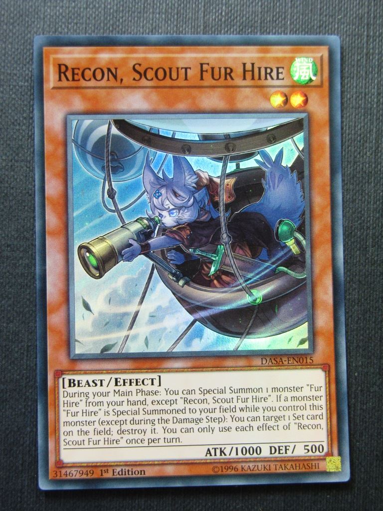 Recon Scout Fur Hire DASA Super Rare - 1st ed - Yugioh Cards #ZS Archeron Recon Scout Fur Hire DASA Super Rare - 1st ed - Yugioh Cards #ZS Archeron