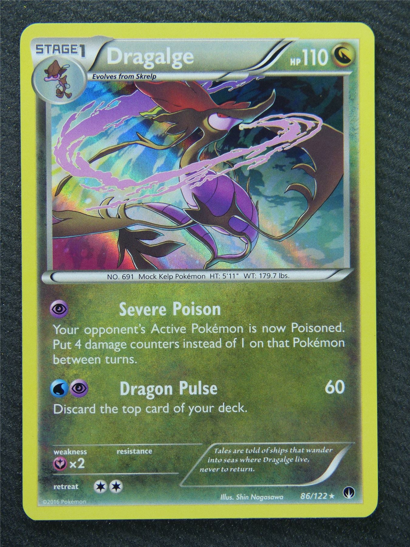 Dragalge 86/122 Holo Rare - Pokemon Card #8HP