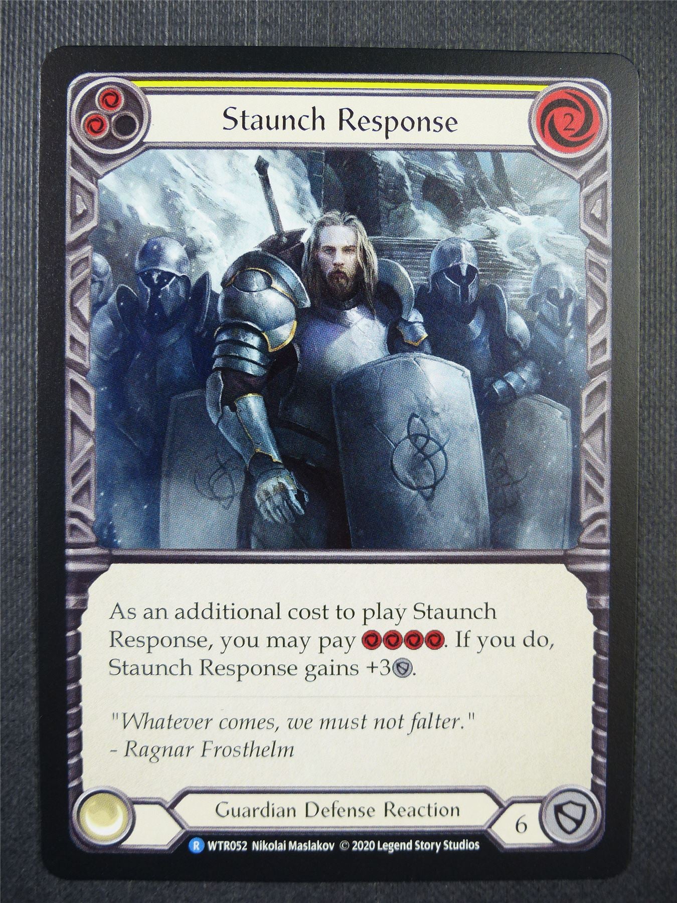 Staunch Response R WTR052 - Yellow - Flesh & Blood Card #6V8