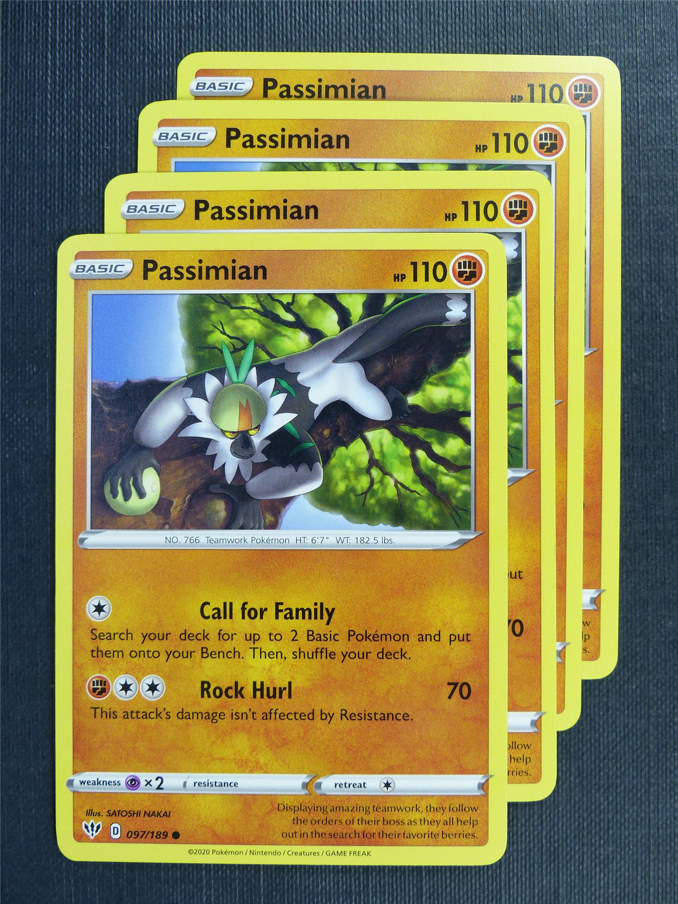Passimian 097/189 x4 - DAA - Pokemon Card #3FF