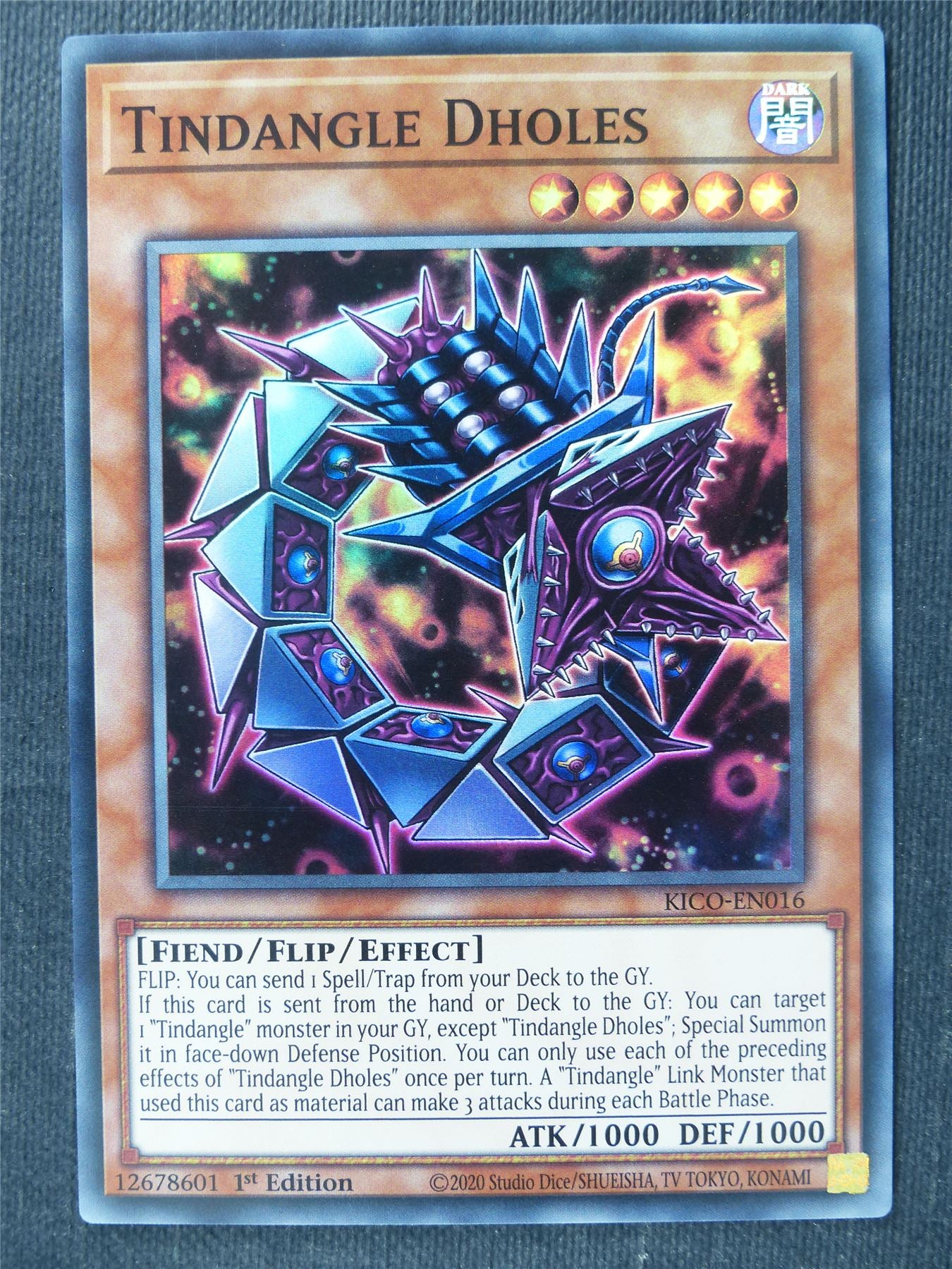 Tindangle Dholes KICO Super Rare - 1st ed Yugioh Cards #36Y Archeron Tindangle Dholes KICO Super Rare - 1st ed Yugioh Cards #36Y Archeron