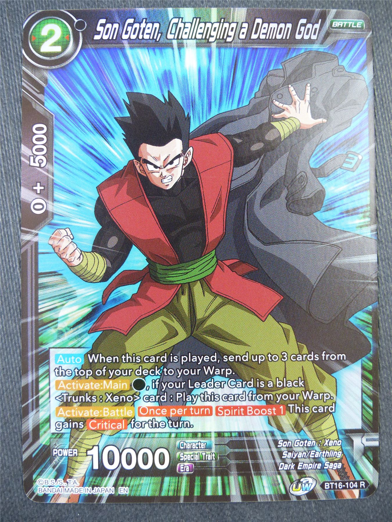 Son Goten Challenging a Demon God BT16 R - Dragon Bal Super Card #90Y
