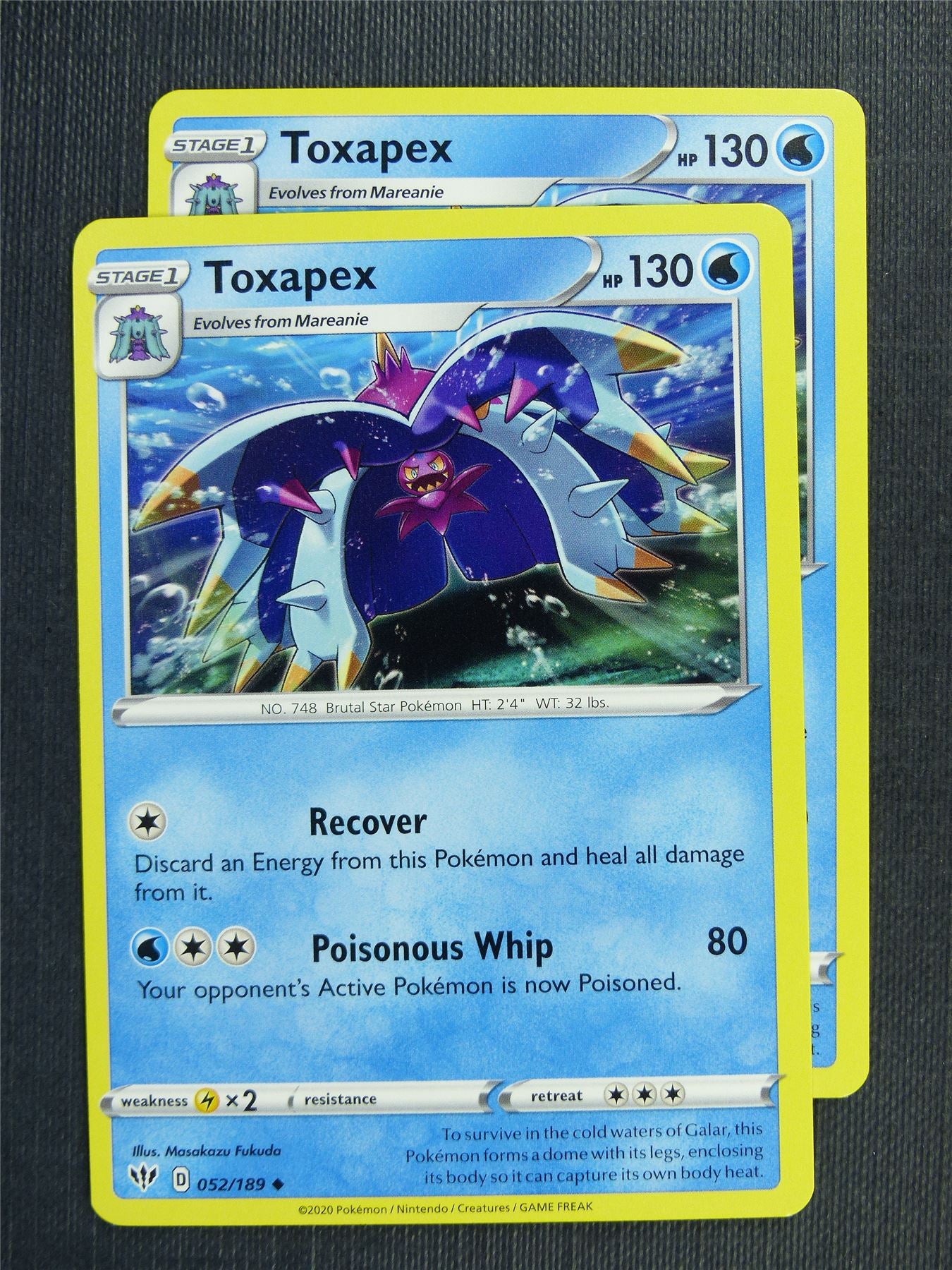 Toxapex 052/189 x2 - DAA - Pokemon Card #3DZ