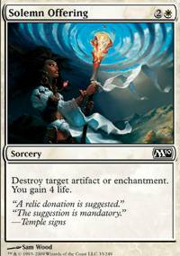 Mtg Magic Card: M10 : Solemn Offering